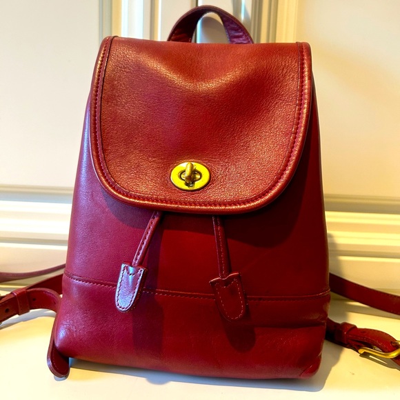 Vtg Genuine COACH 9960 Red Leather Backpack. Glove Tanned Cowhide. - Picture 1 of 8